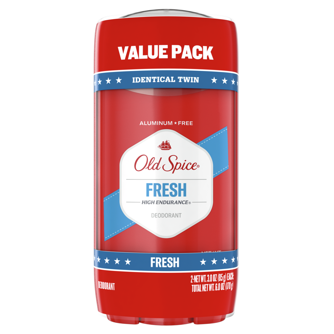 Old Spice HE Aluminum Free 48hr Protection Fresch Scent Twin Pack - 3oz/6pk
