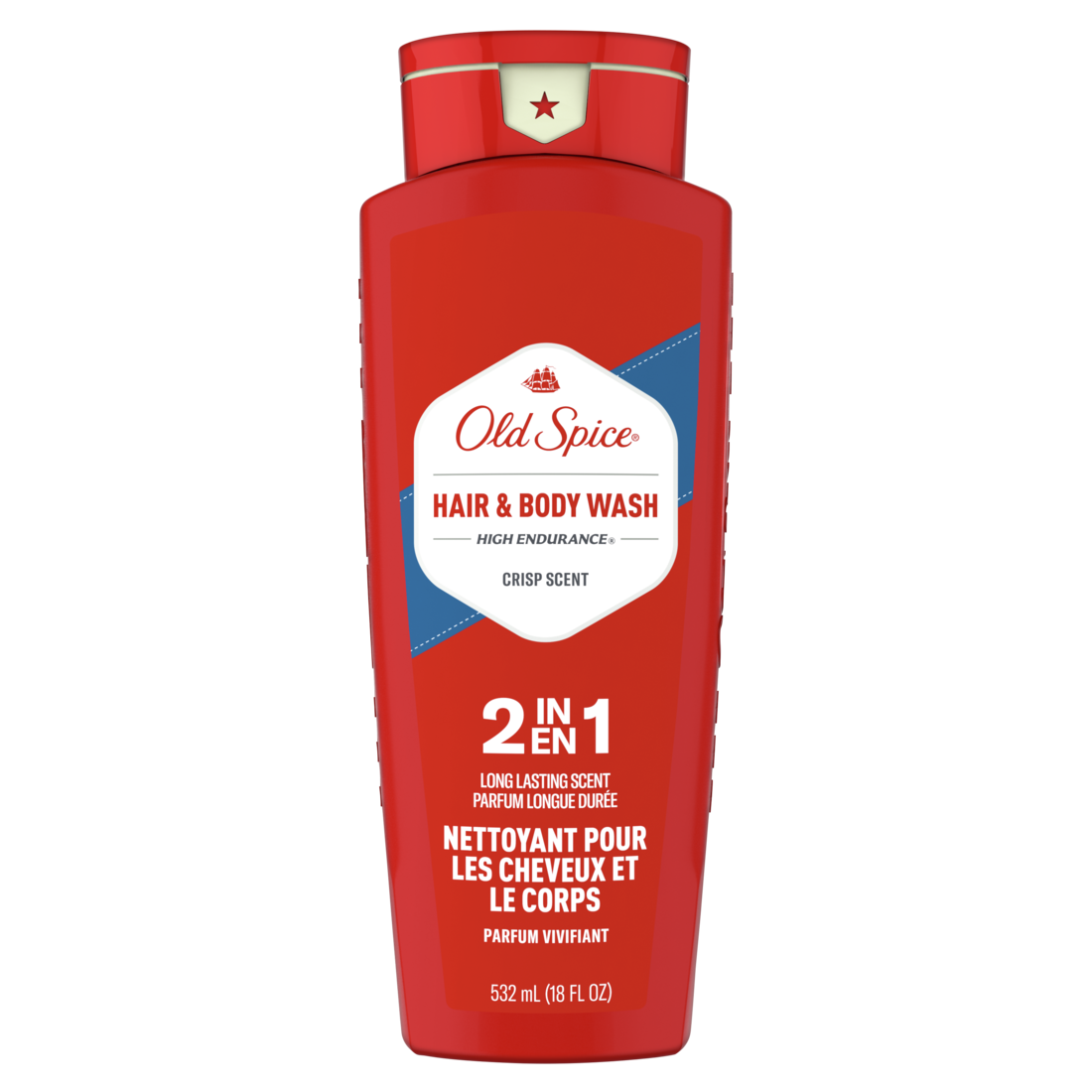 Old Spice HE 2 in 1 Hair and Body Wash - 18oz/4pk