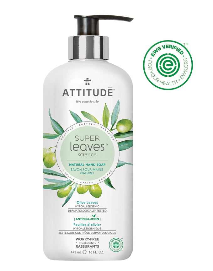 Attitude Super Leaves Hand Soap Gel Olive Leaves (473ml) 16oz/6pk