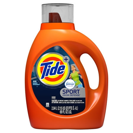 Tide Liq. HE Febreze Sport Odor Defense Turbo Clean Active Fresh  44 Loads - 69oz/4pk