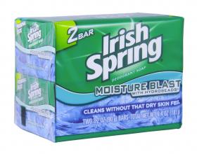 Irish Spring 2 Bars Soap Moisture Blast Personal - 3.2oz/2bar/36pk