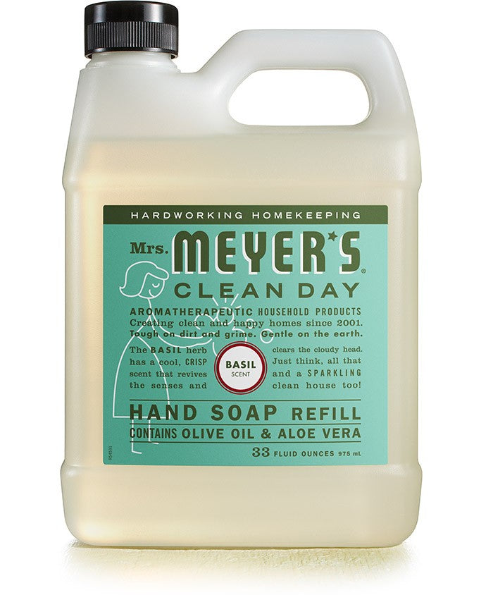 Mrs. Meyer's HandSoap REFILL Basil - 33oz/6pk