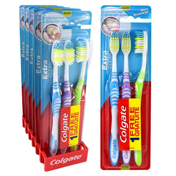 Colgate Extra Clean 3-Pack Adult Full Head Medium - 24pk