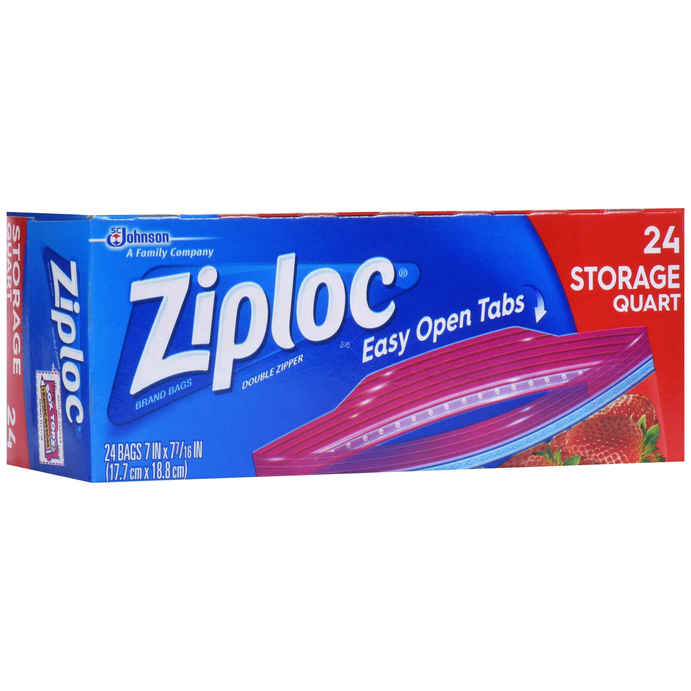 ZIPLOC STORAGE BAG QUART 24ct/12pk