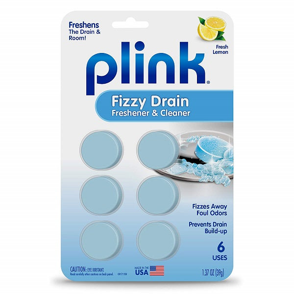 Plink Fizzy Drain Freshener Cleaner Lemon 6 Tablets - 1.37oz/12pk