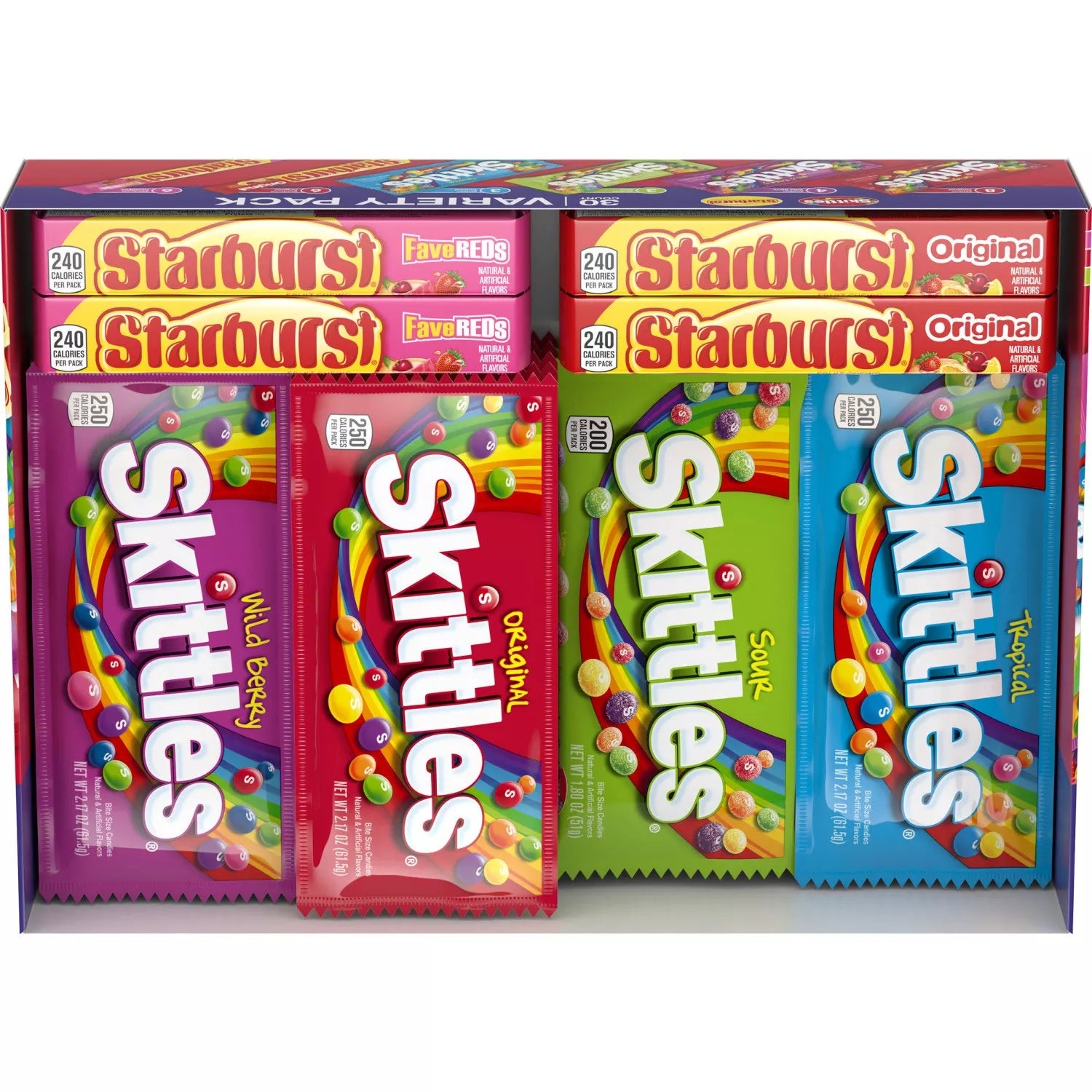 Starburst and Skittles Chewy Candy Variety Box - 62.79oz/30pk