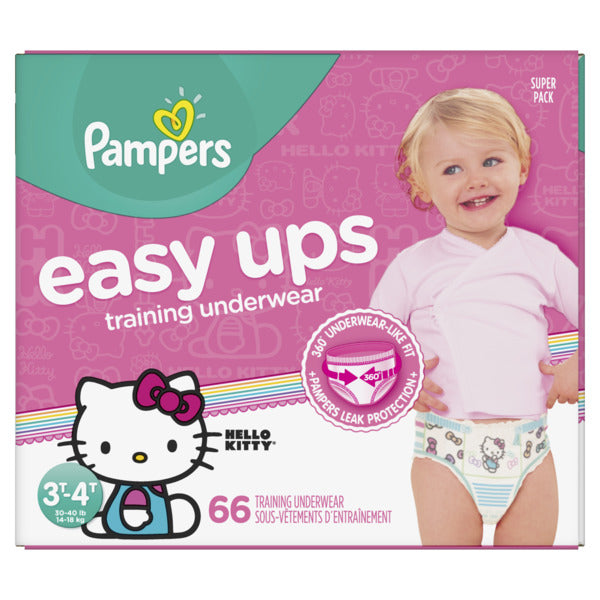 Pampers SUPER GIRLS EASY UPS 3T-4T size 5 - 66ct/1pk