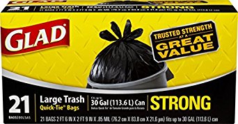 Glad Trash Quick-Tie 30 Gallon 21ct/9pk