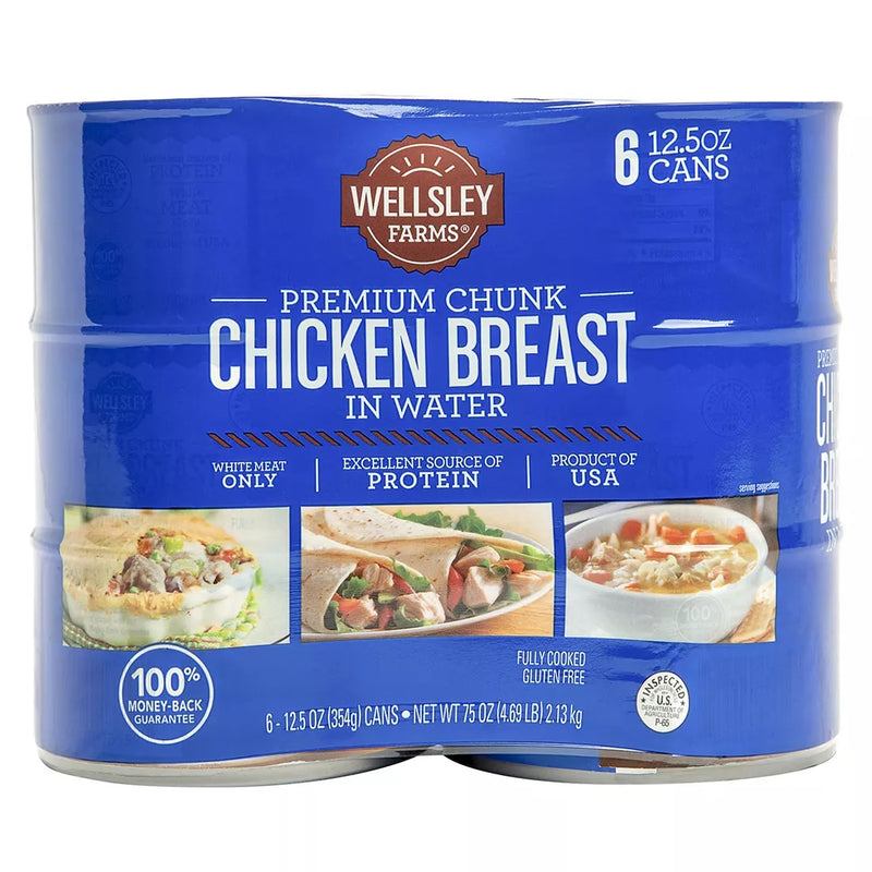 Wellsley Farms Premium Chunk Chicken Breast in Water - 12.5oz/6pk