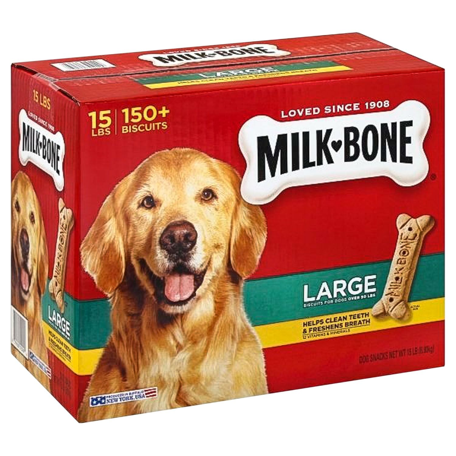 Milk@Bone DOG SNACK Large Biscuits 150 Biscuits - 15lb/1pk