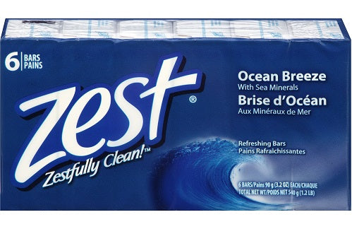 Zest 6-Bar Ocean Breeze w/Sea Minerals - 3.2oz/8pk (48 Bars)