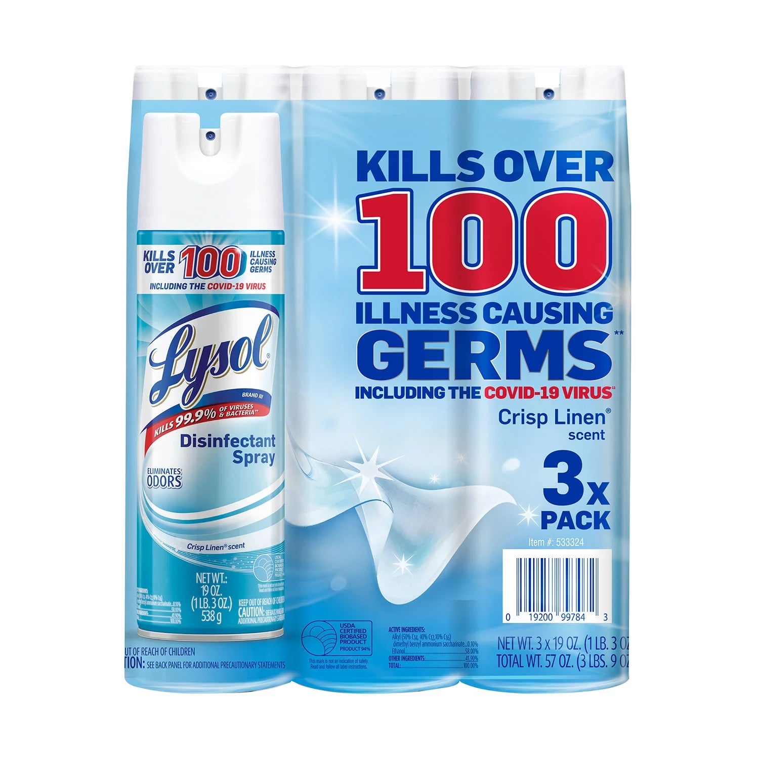 Lysol Disinfectant Spray - Crisp Linen - 19oz/12pk