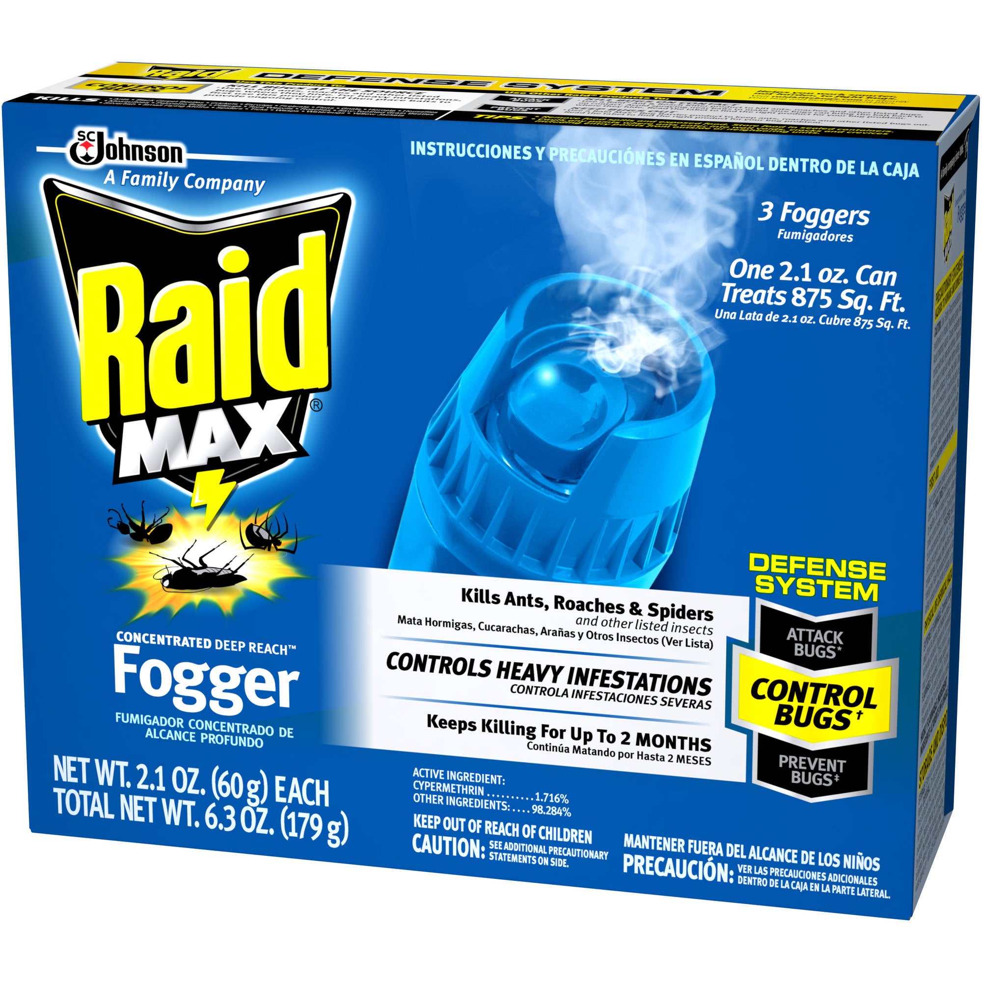 RAID@MAX FOGGER -3x   2.1oz/6pk