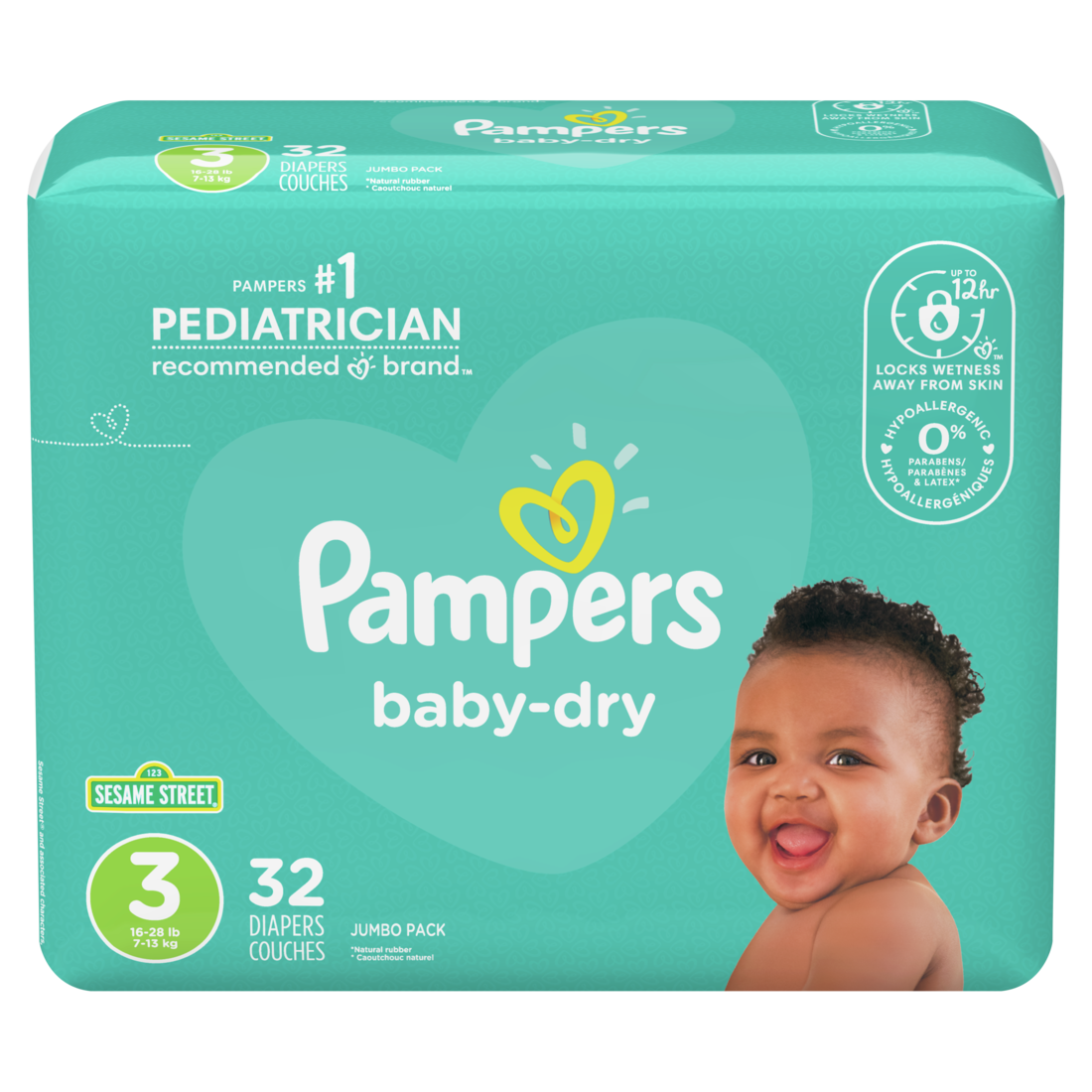 Pampers Baby Dry Diapers Size 3 - 32ct/4pk