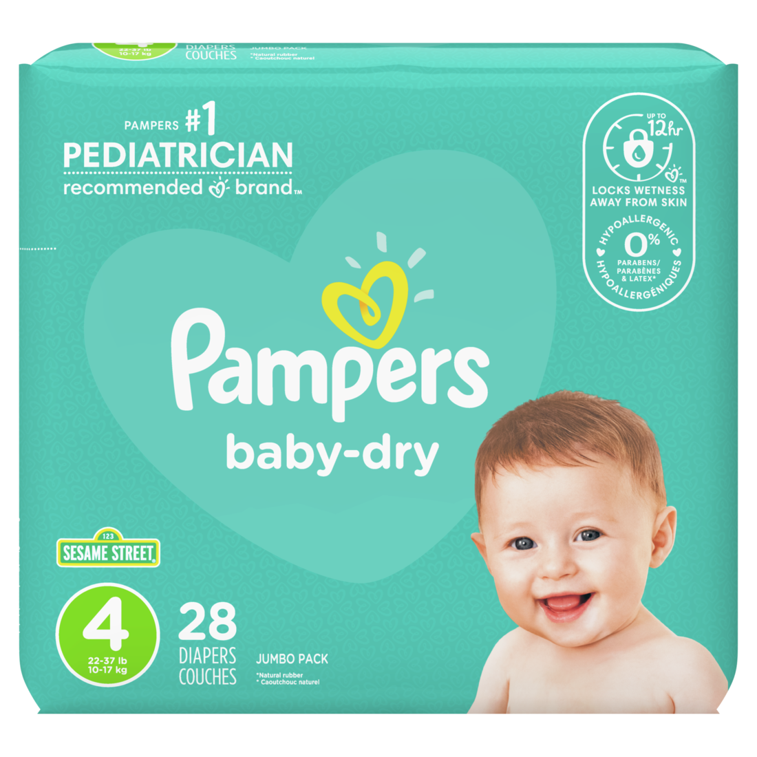 Pampers Baby Dry Diapers Size 4 - 28ct/4pk