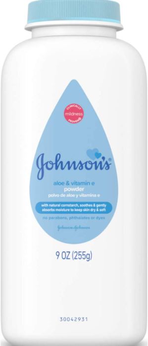 Johnson's Powder Aloe & Vitamin E w/natural cornstarch - 9oz/3pk