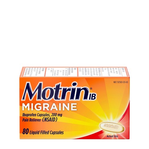Motrin IB Pain Reliever / Fever Reducer Migraine Liquid Filled Capsules - 80ct/24pk