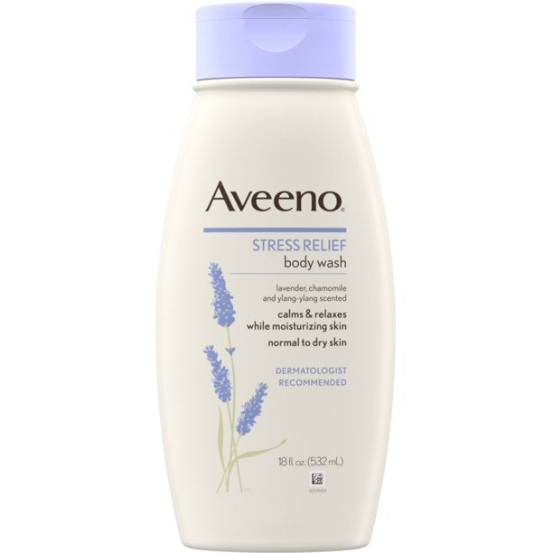 Aveeno Stress Relief Body Wash w/ Soothing Oat Lavender Chamomile & Ylang-Ylang - 18oz/3pk