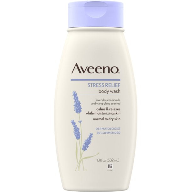 Aveeno Stress Relief Body Wash w/ Soothing Oat, Lavender, Chamomile & Ylang-Ylang - 18oz/3pk