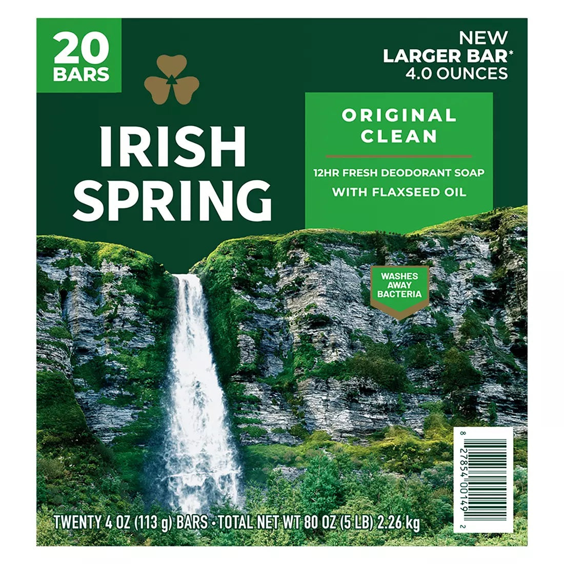 Irish Spring Original Clean Bar Soap for Men - (20x4.0)oz/4pk