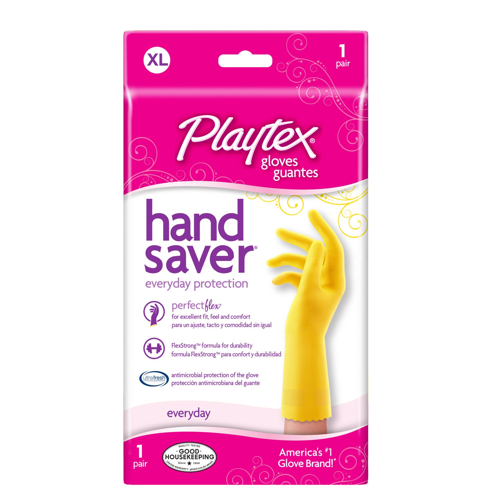 Playtex Hand Saver Flex Strong Glove X-Large Yellow - 1ct/12pk