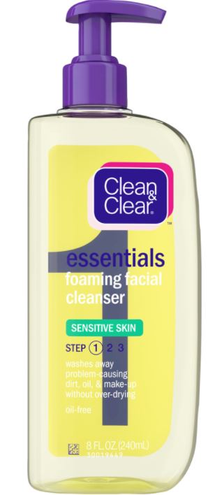 Clean & Clear Essentials Foaming Facial Cleanser for Sensitive Skin - 8oz/3pk