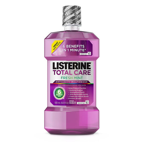 Listerine Total Care Anticavity Mouthwash Fresh Mint - 500ml/6pk