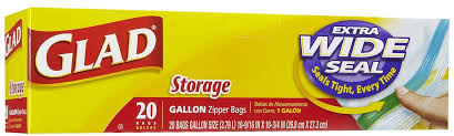 Glad Food Storage Zipper Gallon - 20ct/12pk