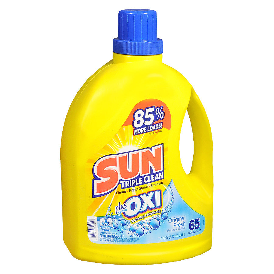 SUN LIQ. LAUNDRY DETERGENT Heavy Duty 2X Oxi Original - 117oz/4pk