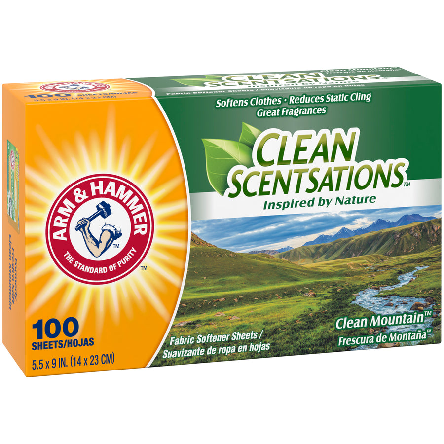 Arm & Hammer Dryer Sheets Clean Mountain - 100ct/6pk