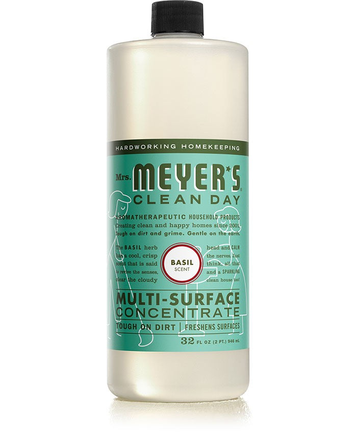 Mrs. Meyers MultiSurface Conc. Basil - 32oz/6pk