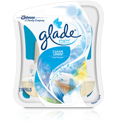 Glade@PlugIns Scented Oil Refills 2 CT Clean Linen - 1.34oz/6pk