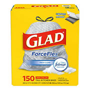 Glad ForceFlex 13 Gal Drawstring Trash Bag - 150ct/1pk
