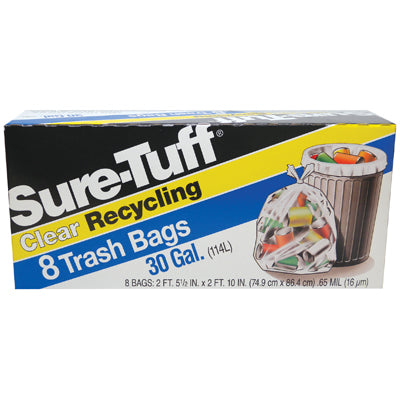 Suretuff Clear Trash 30Gal - 8ct/24pk