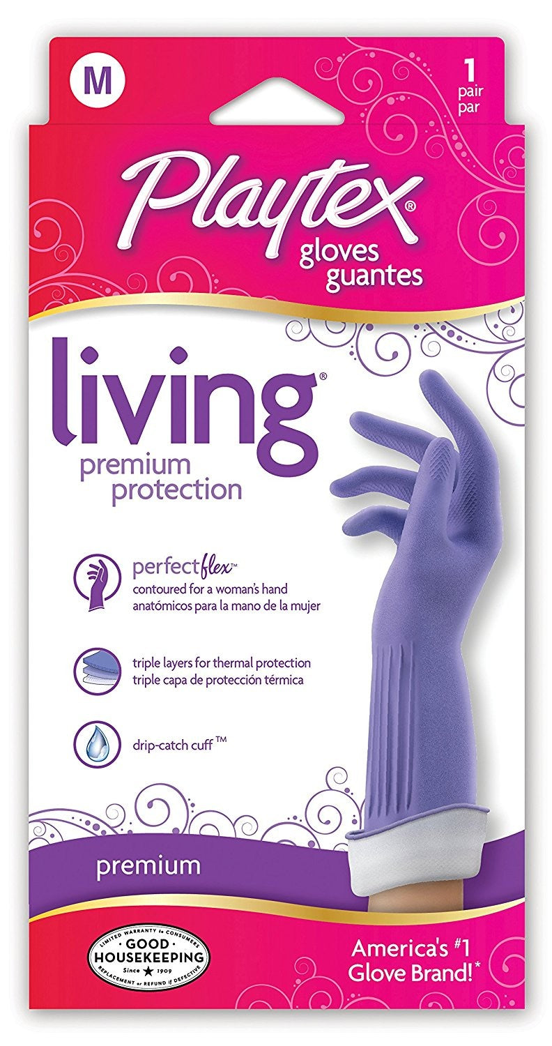 Playtex Living Glove Purple DripCatch Cuff Medium 1ct/12pk