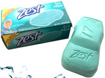 Zest Bar Soap Aqua - 3.2oz/48pk/1-BAR Car Shaped in Box Side Kick