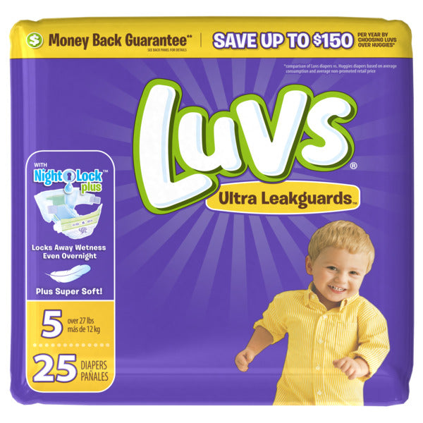 Luvs Ultra Leakguards Diapers Size#5 - 25ct/4pk
