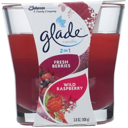 Glade@2IN1Candle Radiant Berries & Wild Raspberries - 3.4oz/6pk