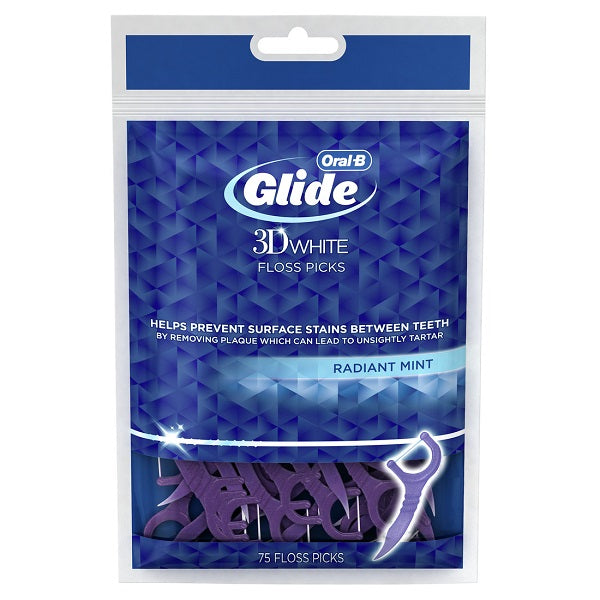 Oral-B Glide 3D White Dental Floss Picks Radiant Mint - 75ct/48pk