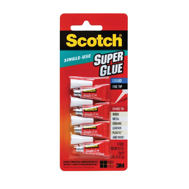 Scotch Super Glue Liquid AD114 4 Tubes - 0.017/36pk