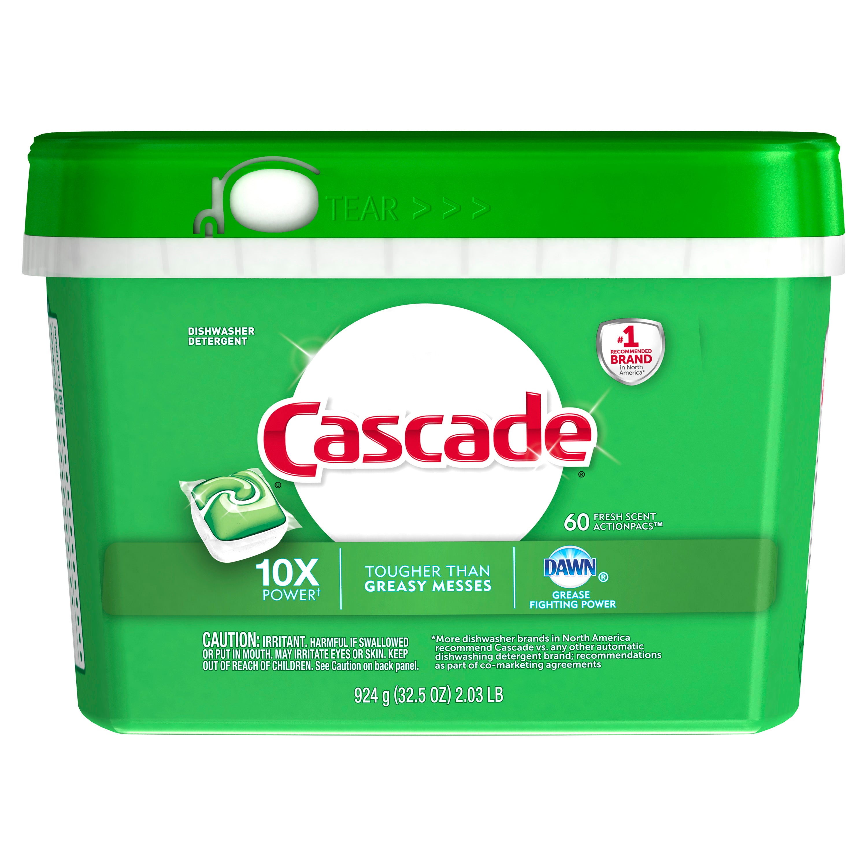 Cascade Action Dishwasher Pacs Fresh Scent 60ct/6pk