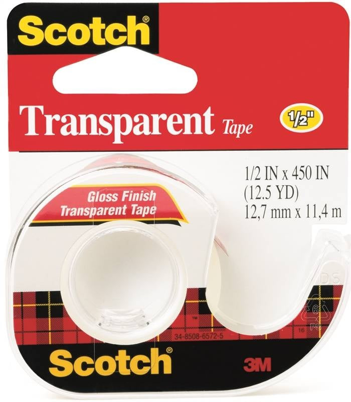 Scotch Transparent Tape 144, 0.5 in x 450 in - 12pk