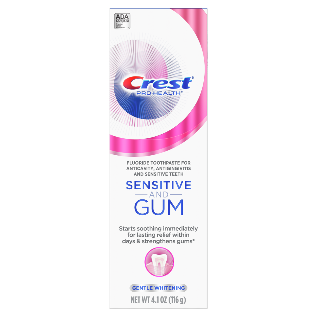 Crest Sensitive & Gum Gentle Whitening Anticavity Fluoride Toothpaste - 4.1oz/24pk
