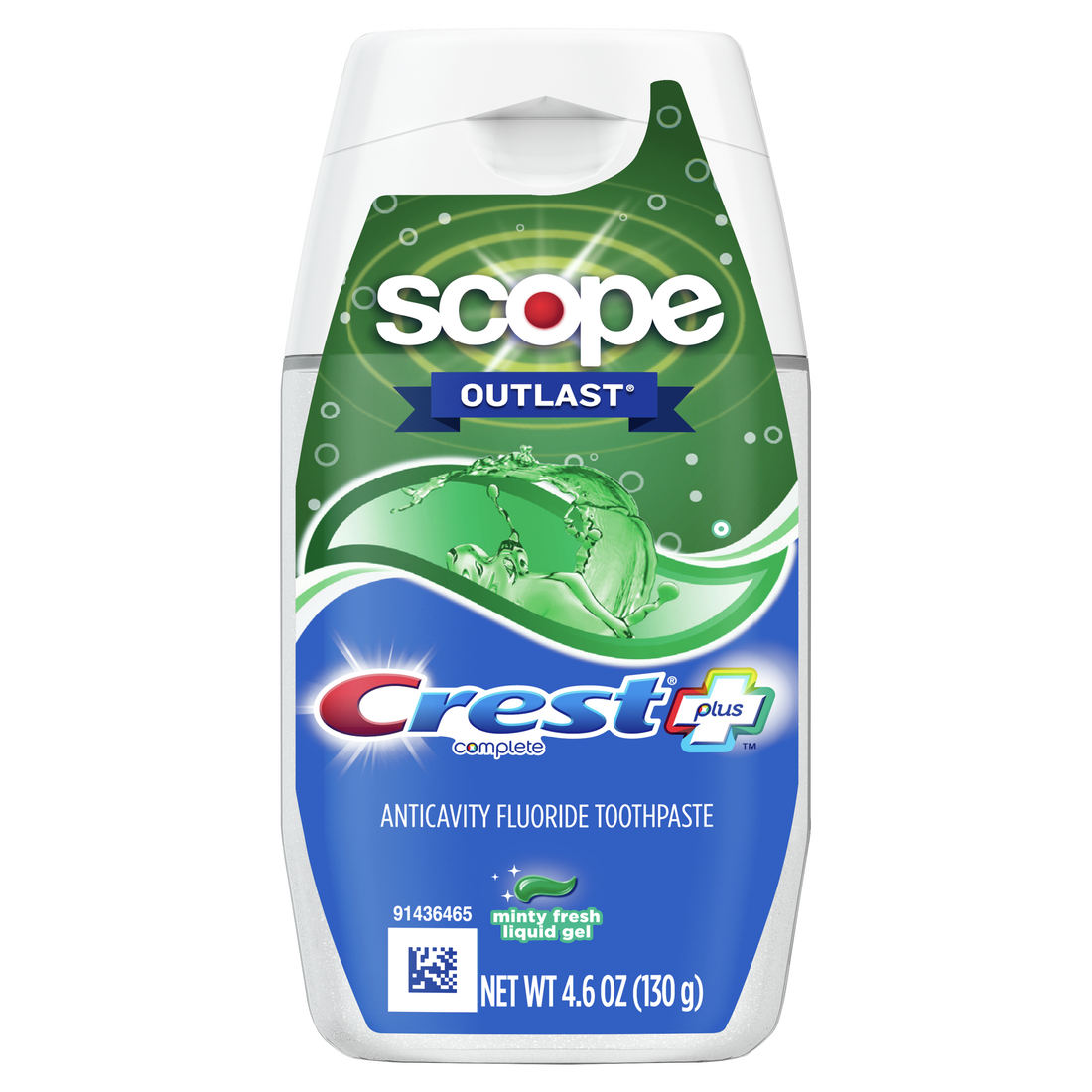 Crest Complete Plus Scope Outlast Liquid Gel Toothpaste - 4.6oz/24pk