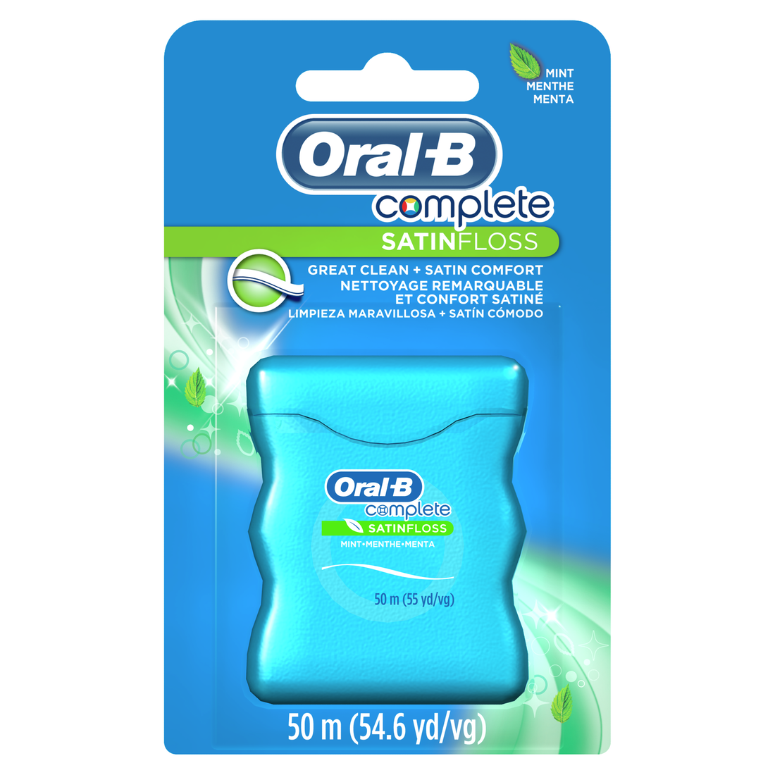 Oral-B Complete Mint SatinFloss, Dental Floss, Comfort Grip - 50m/24pk