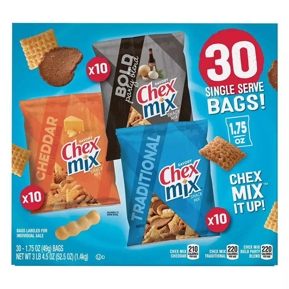 Chex Mix Classics Snack Mix - 1.75oz/30pk