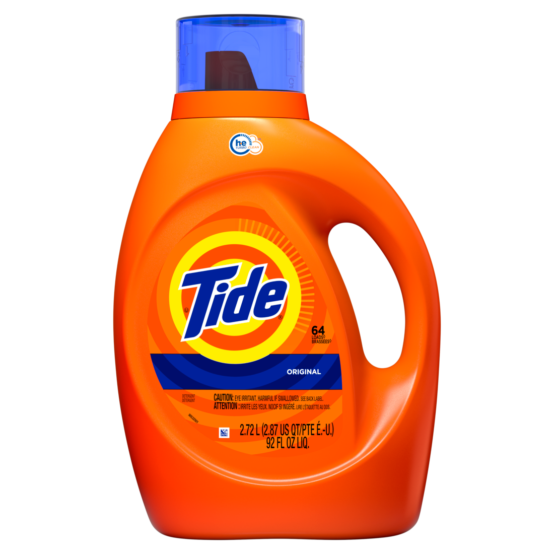 Tide Liquid Laundry Detergent, Original, 64 loads, HE Compatible - 92oz/4pk