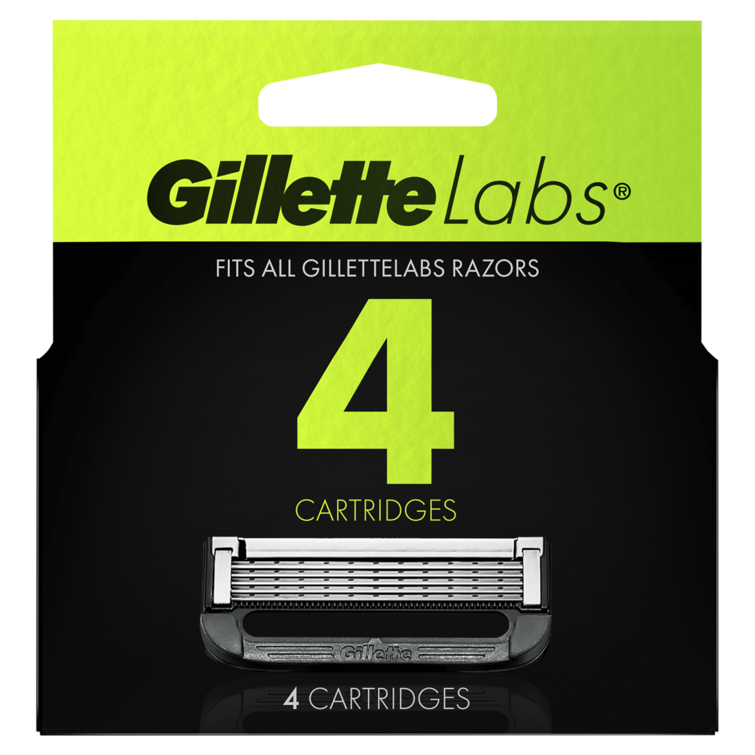GilletteLabs Razor Blade Refills, Compatible with GilletteLabs with Exfoliating Bar by Gillette and Heated Razor, 4 Refills /6pk