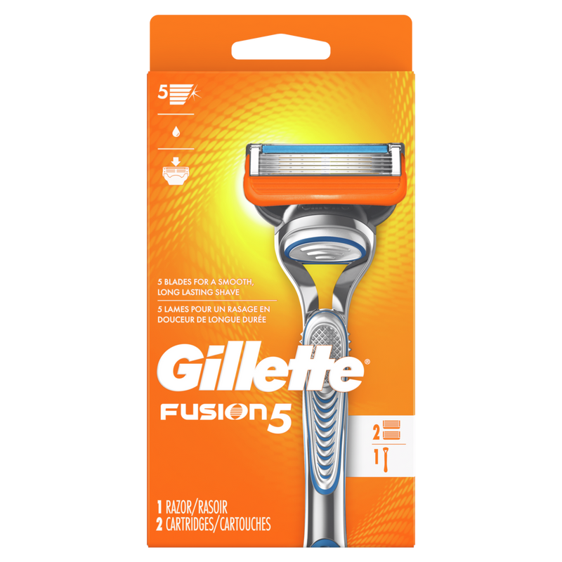 Gillette Fusion5 Men's Razor Handle + 2 Blade Refills /6pk