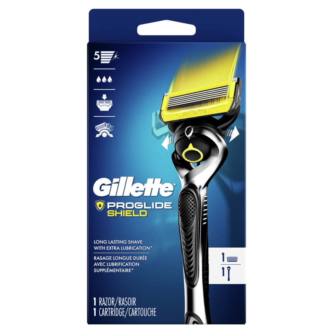 Gillette ProGlide Shield Men's Razor Handle + 1 Blade Refill /6pk